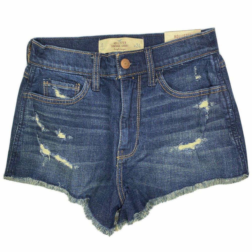 Hollister Vintage Jean Short Womens Distress Raw